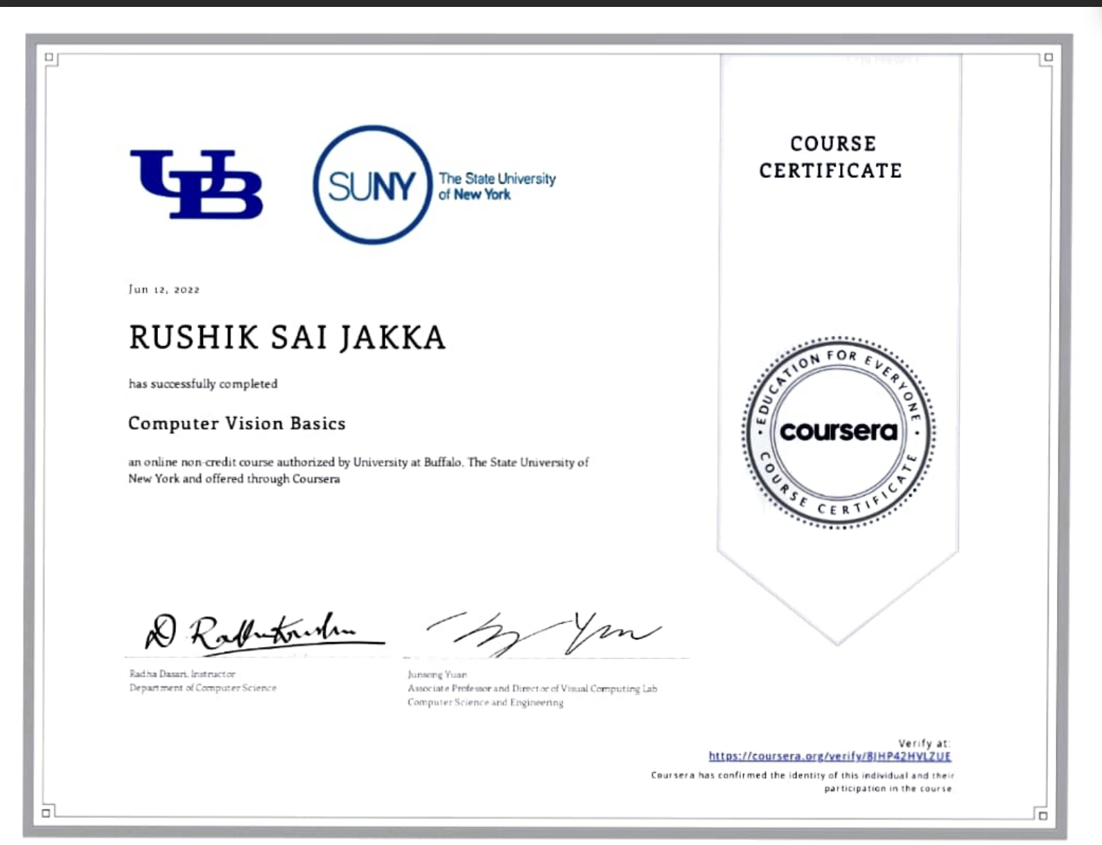 Fundamentals of Computer Vision